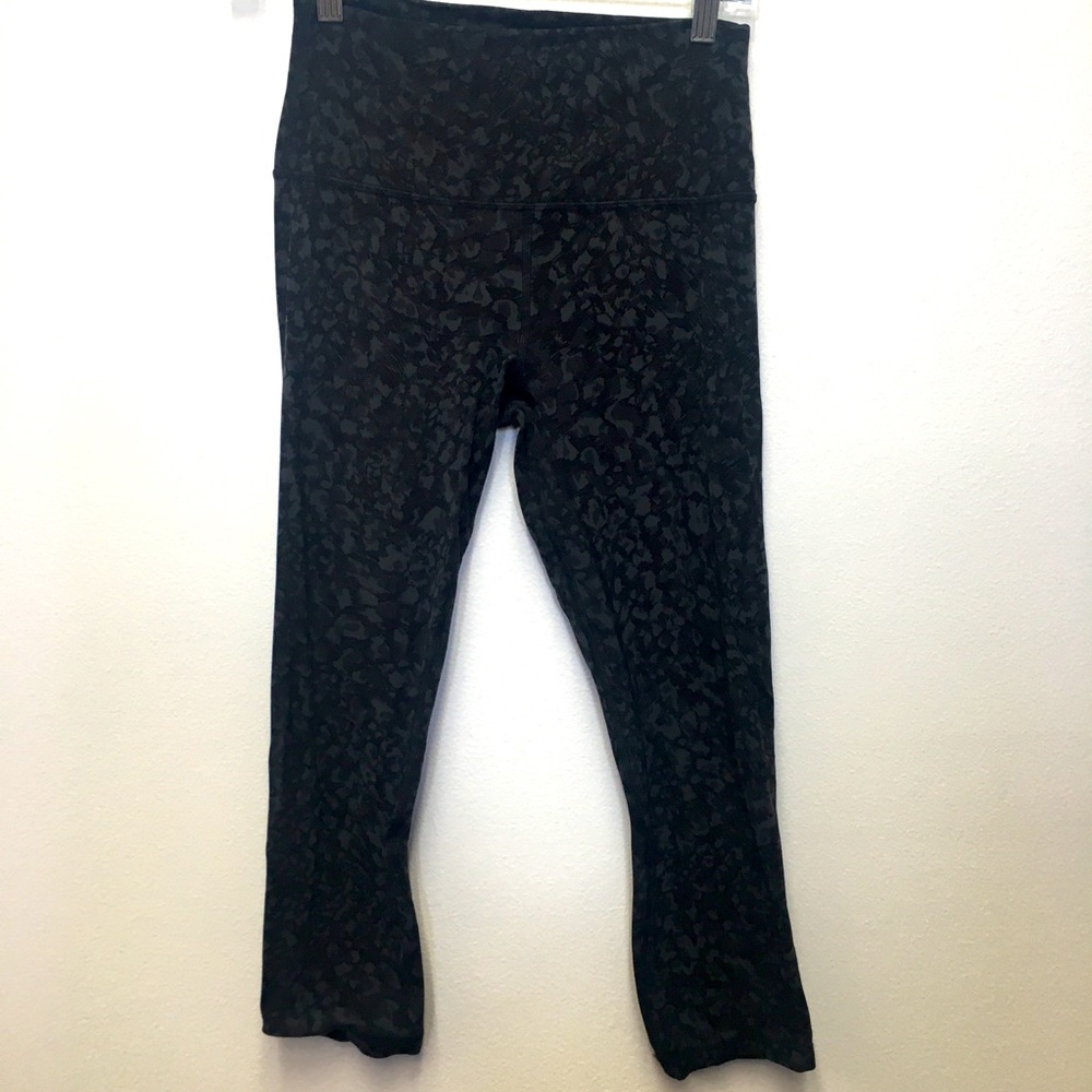 Lululemon Leggings Size 6 Gray Speckled Print Workout Pilates Sporty Athletic